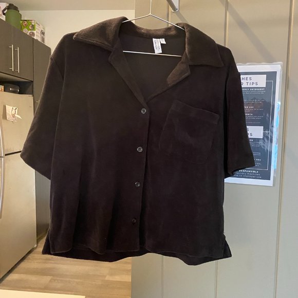 & Other Stories Boxy Terry Shirt Black (Part of a set) - Picture 5 of 9